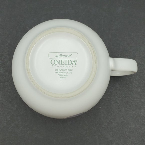 Oneida Julienne Flat Cups Mugs Vegetables Leaves Peppers Eggplant Radishes - Picture 8 of 9